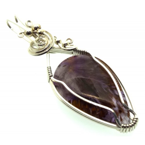 Super 7 Gemstone Sterling Silver Wire Wrapped Pendant 12