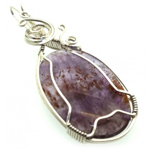 Super 7 Gemstone Sterling Silver Wire Wrapped Pendant 15