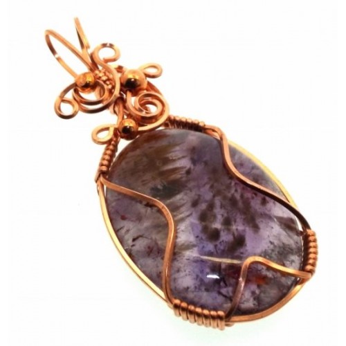 Super 7 Gemstone Copper Wire Wrapped Pendant 04