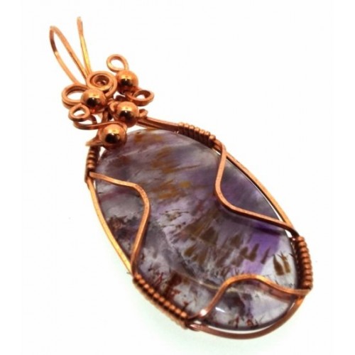 Super 7 Gemstone Copper Wire Wrapped Pendant 05