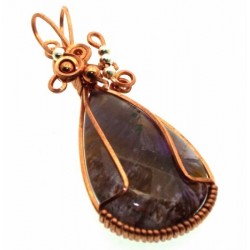 Super 7 Gemstone Copper Wire Wrapped Pendant 06