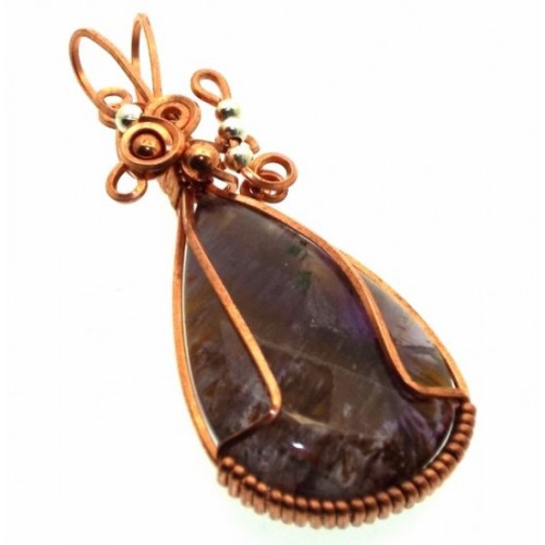 Super 7 Gemstone Copper Wire Wrapped Pendant 06