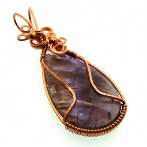 Super 7 Gemstone Copper Wire Wrapped Pendant 09