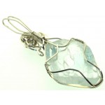 Blue Topaz Silver Filled Wire Wrapped Pendant 11
