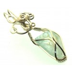 Blue Topaz Silver Filled Wire Wrapped Pendant 13