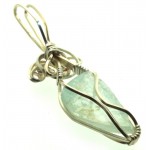 Blue Topaz Silver Filled Wire Wrapped Pendant 13