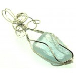 Blue Topaz Silver Filled Wire Wrapped Pendant 14