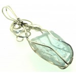 Blue Topaz Silver Filled Wire Wrapped Pendant 14