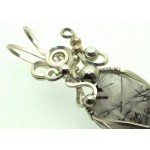 Tourmalated Quartz Sterling Silver Wire Wrapped Pendant 03