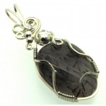 Tourmalated Quartz Sterling Silver Wire Wrapped Pendant 04